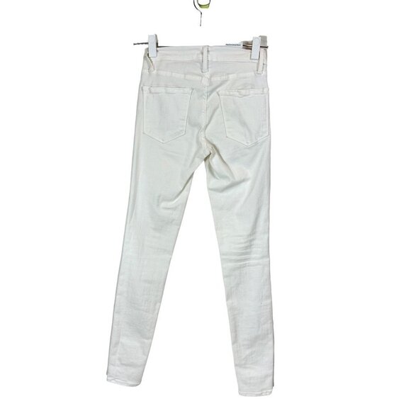 Frame Jean Womens 25 White Ankle Le Skinny De Jeanne Low Rise Stretch 5 Pocket - Picture 4 of 7